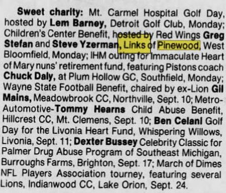 Links at Pinewood - Sep 4 1985 Steve Yzerman And Greg Stefan Appear